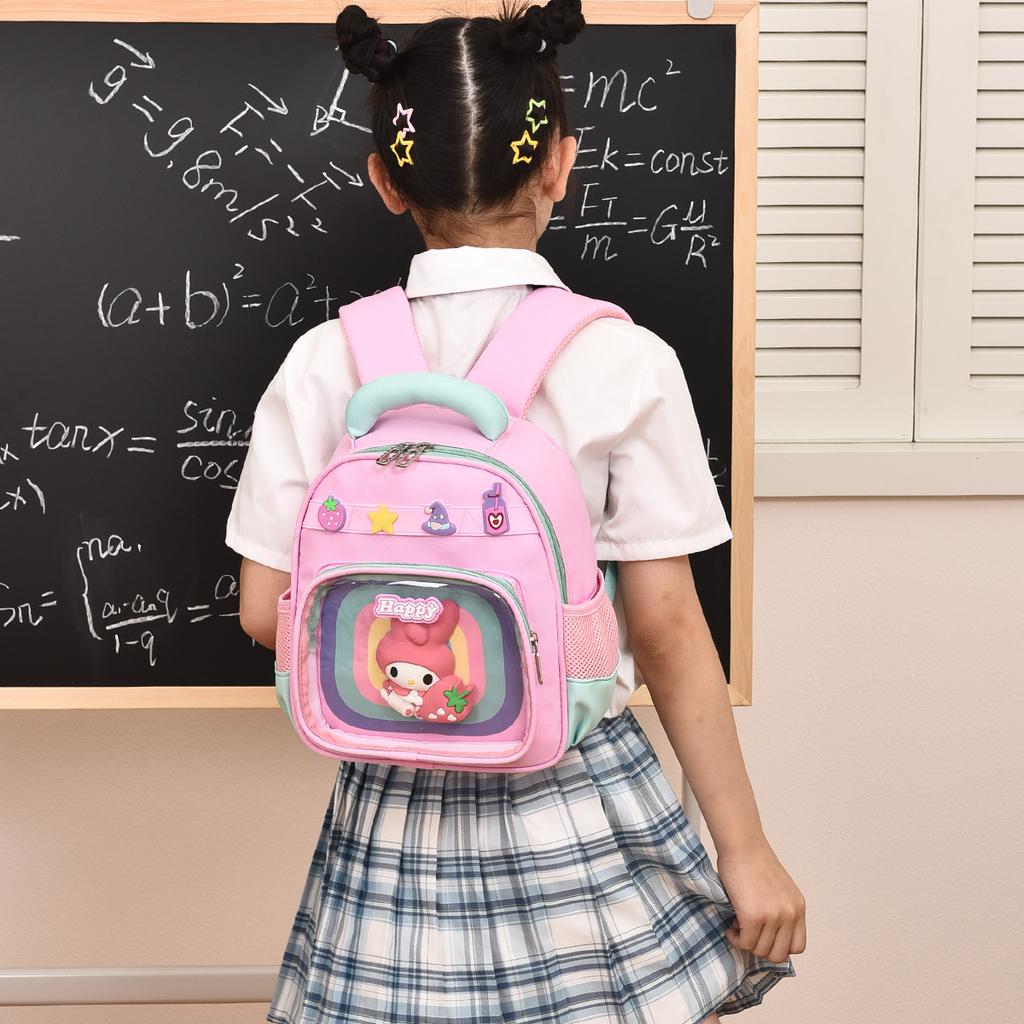 Children'S Backpack Cartoon Animation Transparent Window Boys And Girls Backpack Kindergarten Children'S Schoolbag