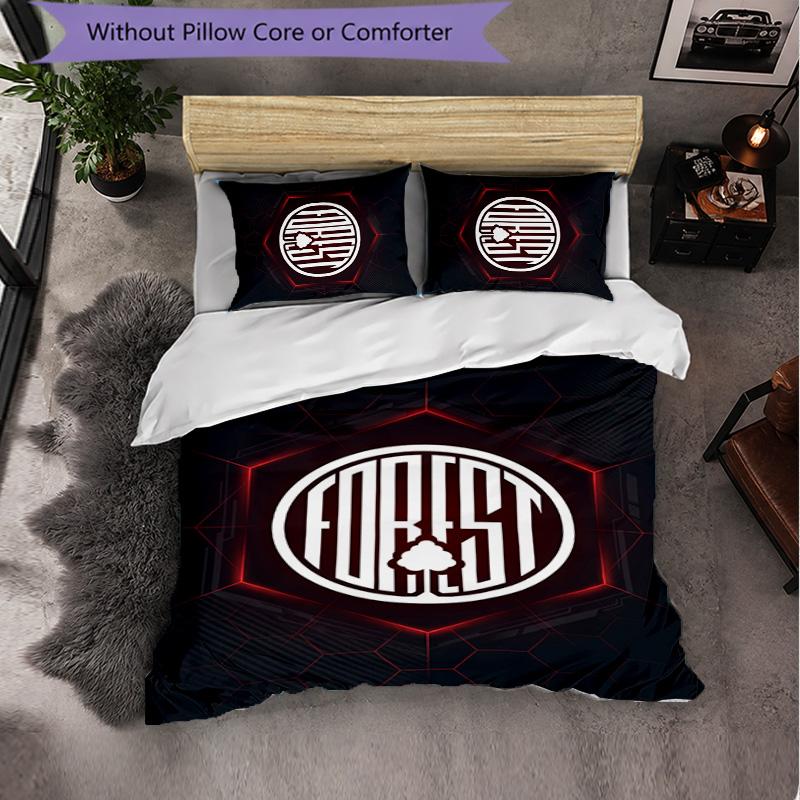 Biancheria da Letto a Tema Nottingham Forest Set 3 Pezzi Copripiumino Biancheria da Letto Decorativa per Stanza Adolescenti Decorazione Casa