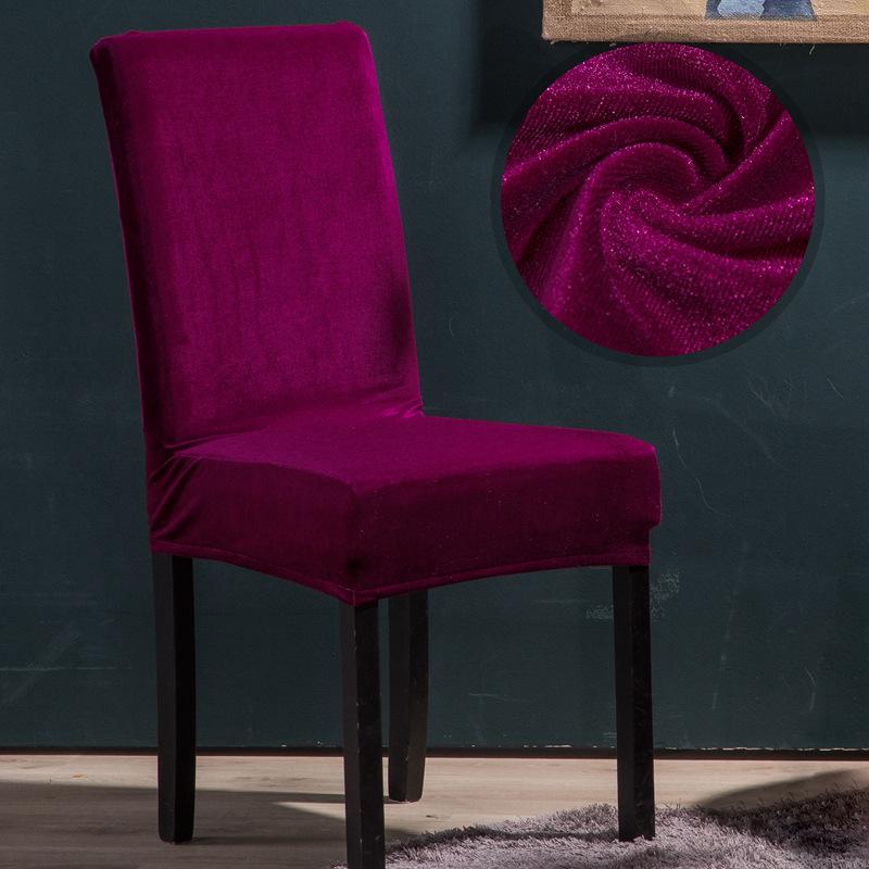 1 Stück Verfügbar Verdickter Elastischer Esszimmerstuhlbezug, Restaurant, Silberfuchs Samt Stuhlbezug, Elastischer Tisch- und Stuhlbezug