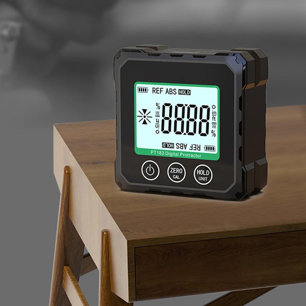 Digital Angle Finder with Electronic   Inclinometer Protractor 4 Side Strong Magnet 90 Degree Angle Gage Woodworking Measuring Tool with Backlit