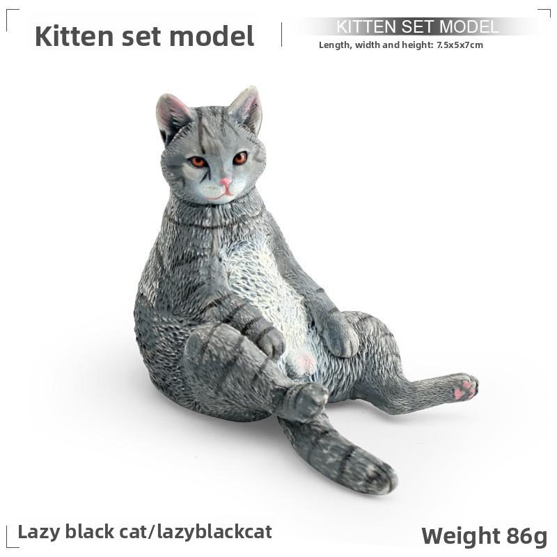 Realistic Cat Model Pvc Figurine Lazy Orange Black White Cat Decor Collectible Toy For Animal Enthusiasts
