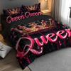 Queen-Themed 3D Crown Pattern Duvet Cover Set Ultra-Soft Microfiber Bedding Fantasy Design Machine Washable For Bedroom And Dorm
