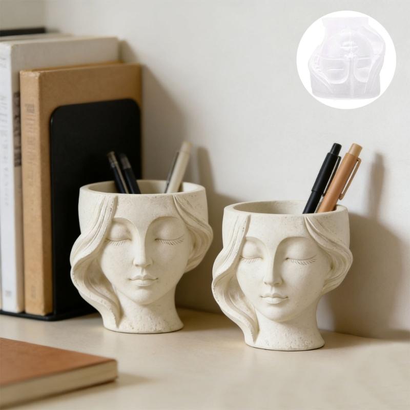 Sleep Beauty Silicone Candle Molds For Resin Casting Candle Cup Pencil Holder Decorative Flowerpot Gypsum Decoration
