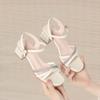 One-Strip Sandals For Summer Wear For Women With Skirts For Women's Shoes With Open Toe Thick Heels, Mother's Shoes Fashionable