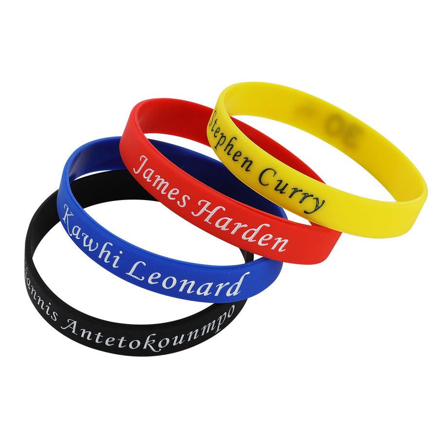 Douyin Popular NBA Star Signature Luminous Silicone Sports Bracelet/Wristband