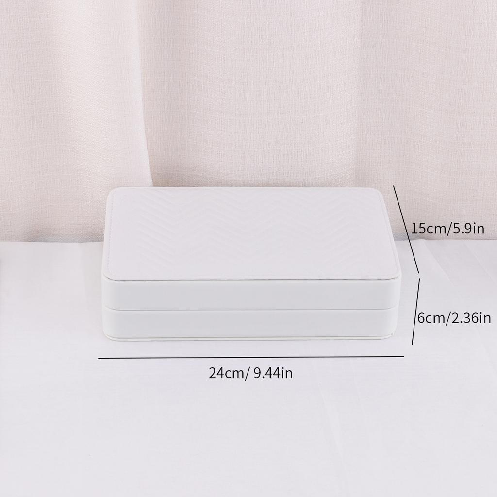  Leather Jewelry Box Light Luxury Earrings Necklace Storage Box with Lock Jewelry Organizers Storage