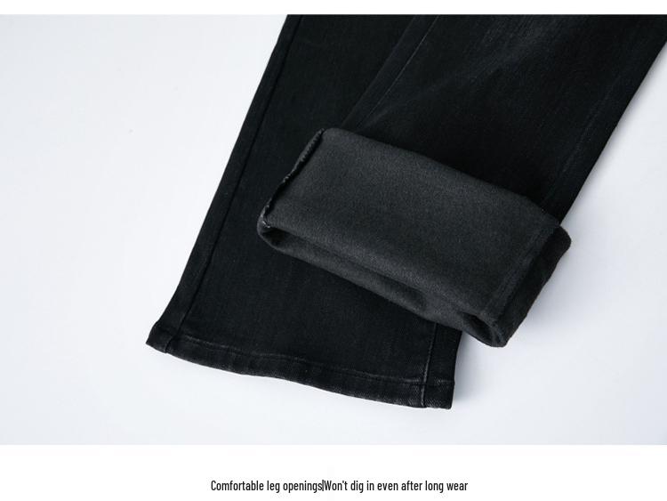 2024 High-Waisted, Fleece-Lined Slim Fit Micro Flare Jeans for Autumn and Winter