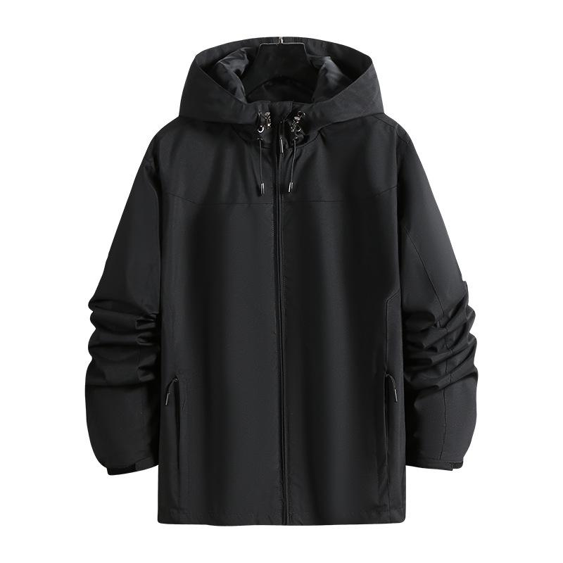 Men's Wind & Waterproof Solid Color Jacket: Spring/Autumn Style, Year-Round Mountaineering Single Layer