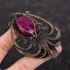 Faceted Kashmir Ruby Pendant Copper Wire Wrapped Pendant Handmade Octopus Pendant Genuine Gemstone Pendant Gift For Her Copper Wire Jewelry