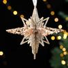Glitter Sequins Christmas Ornament Champagne Ballerina Dancer/Snowflake/Butterfly Hanging Decoration for Xmas