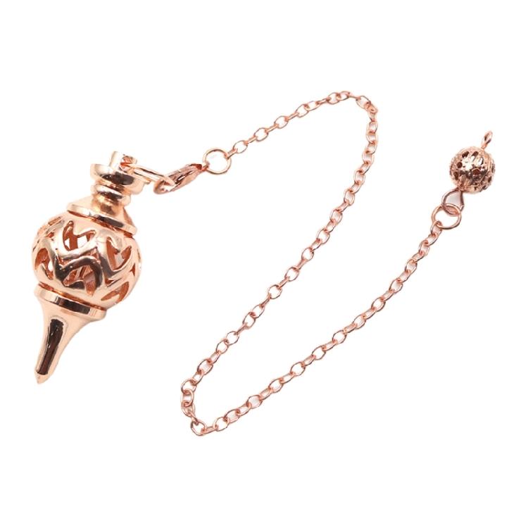 

Vintage Pendant Antique Style Hollow Copper Pendulum for Divination and Holistic Healing Techniques Meditation Supplies рожевий колір золота