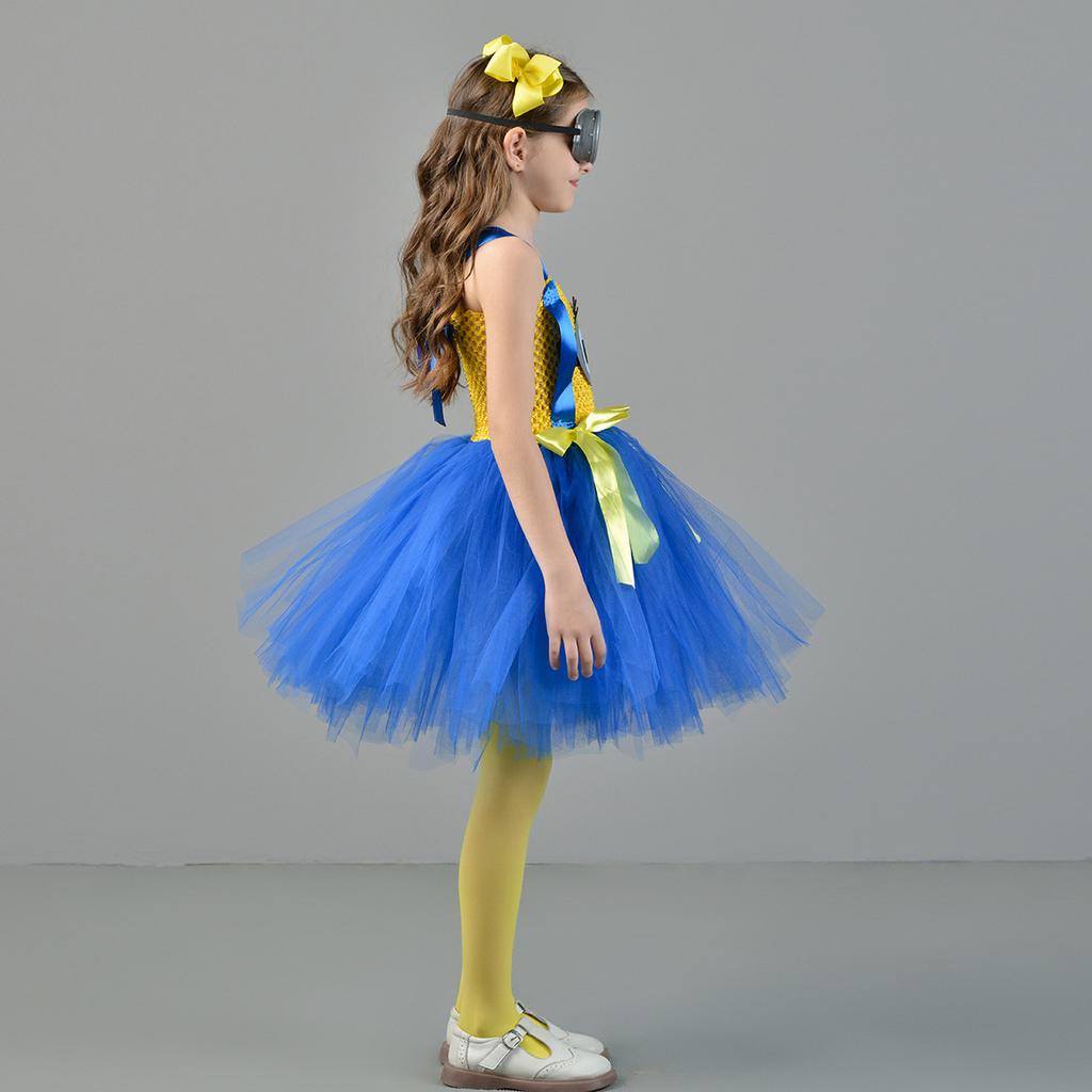 Girl Yellow Figurine Costume Ping-pong Skirt Party Stage Performance Skirt Tutu Skirt Anime Halloween Cosplay Costume