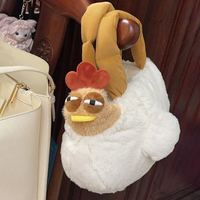 Chicken Plush Handbag Cartoon Stuffed Toy Doll Storage Bag Gifts Decorations
