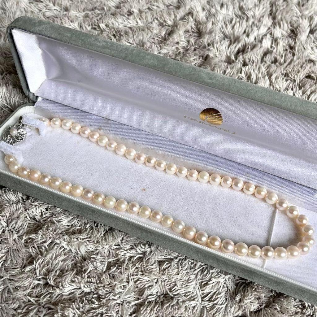Used Daimaru Department Store Akoya Pearl Pearl Necklace Pearl Silver Engraved 6.5-7mm Pearl Necklace Jewelry