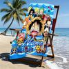 Custom Name Personalized One Piece Print Beach Towel, for Trip Camping Beach Party Home Decor, Birthday Gift for Family & Friends