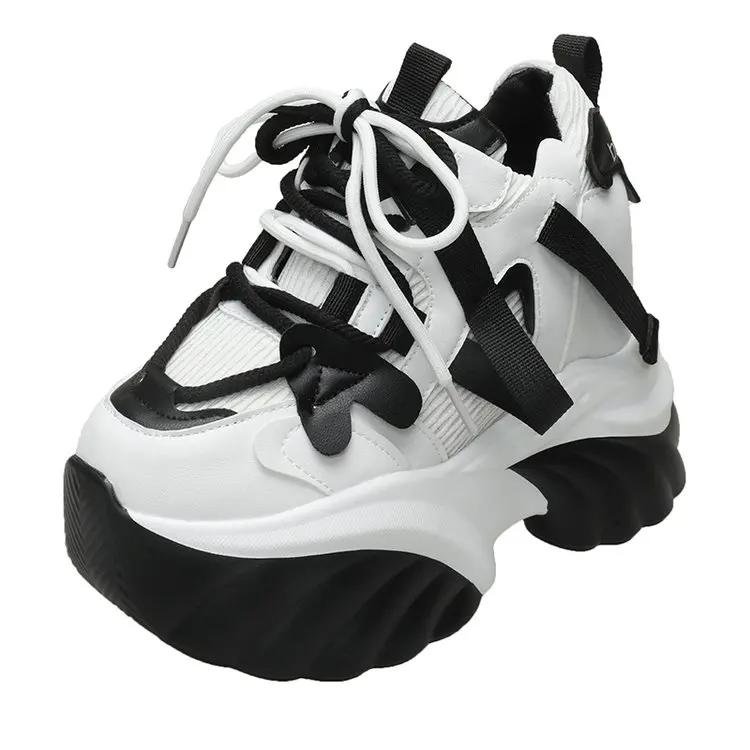 Fashion high-quality New Women Platform Sneakers Mesh Casual Chunky sneakers Heels Wedges Breathable Height Increasing Shoes Woman