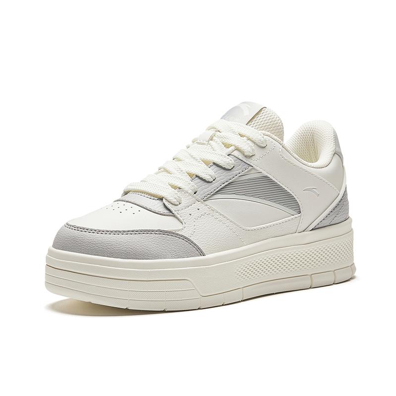 Anta Comfortable Versatile Shock Absorbing Durable Low Top Skate Shoes Women Sneaker White Gray 922418061-1