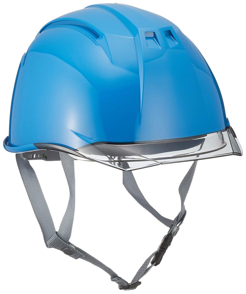 DIC Plastics Helmet with transparent protective shield and polystyrene liner Sky AA11EVO-CS visor, Blue/Smoke AA11-CS-HA6E2-A11-SBL-S