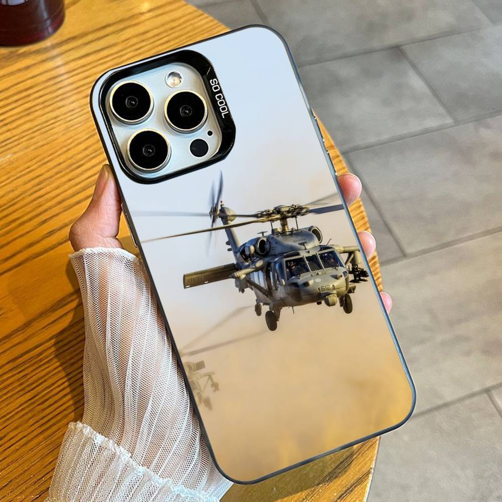 Apache AH-64 Helicopter Gunships Phone Case For iPhone 16 17 15 14 12 13 Pro Max Black Color Shockproof Cover