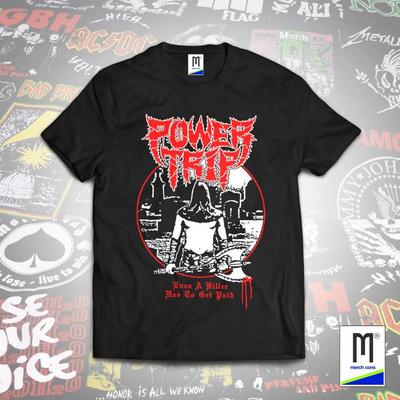 Unisex Kurzarm Rundhals Baumwolle T-Shirt Power Trip