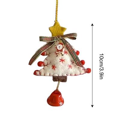 Weihnachtsbaumförmiger Schmuck Winterwolle Filz Weihnachtsauto Innendekoration Haustür Feiertag Windspiele für Neujahr