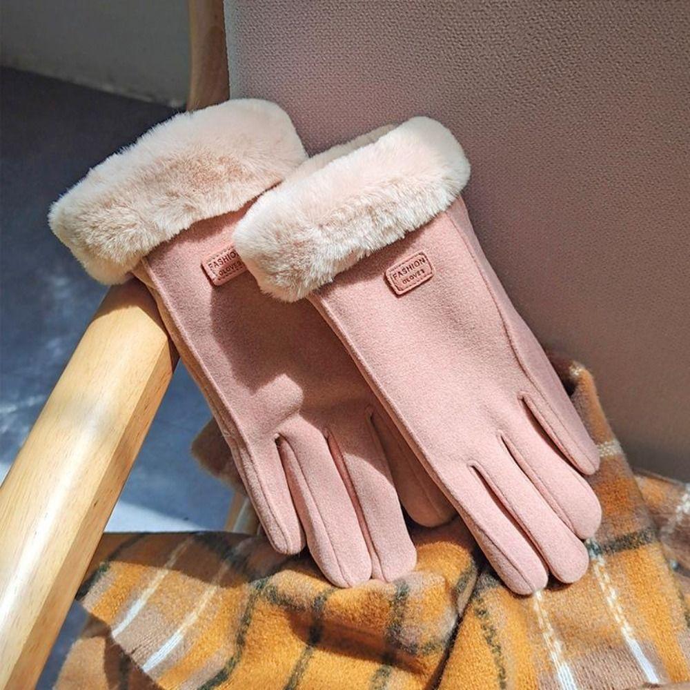 Soft Plush Gloves Velvet Women Mittens Skiing Winter Gloves Autumn