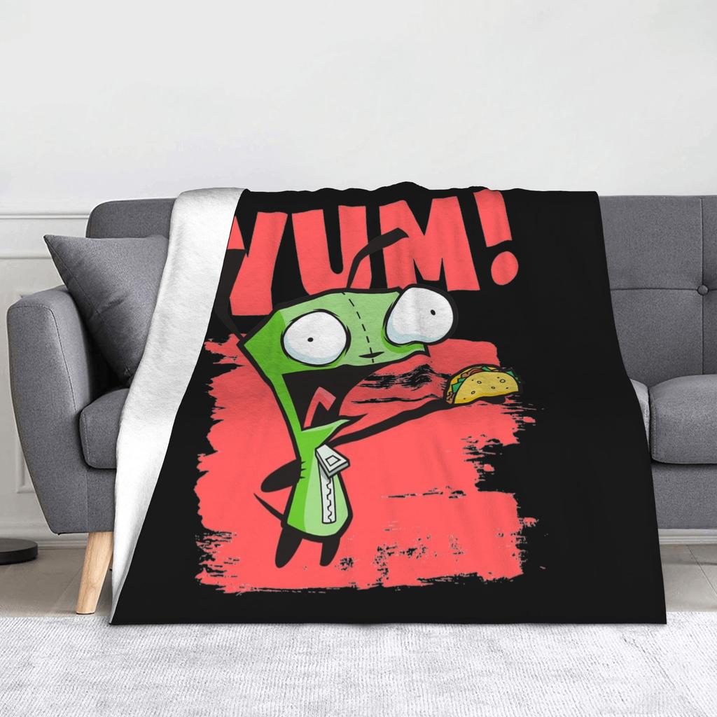 Invader Zim Gir Cartoon Wool Blankets  Awesome Throw Blanket for Home 150*125cm Rug Piece