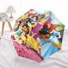 Disney Princesses,Castle,Rainbow Manual Opening and Closing Umbrella, 8-Rib Reinforced Folding Design, Lightweight