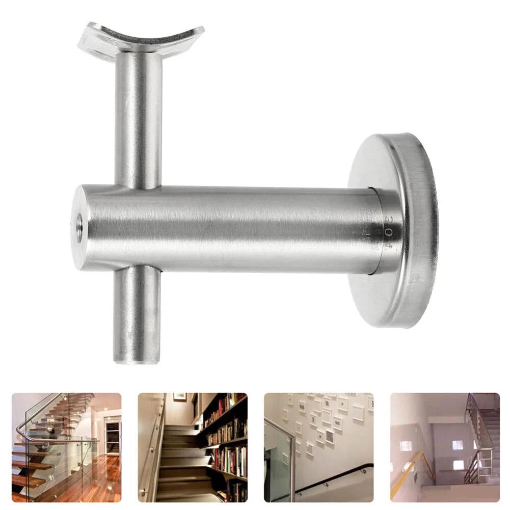 1pc Stair Handrail Brackets Guardrail Hardware Wall Support Hand Rail Balustrade Stairs Accessories Adjustable Brackets Silver