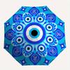 Blue Evil Eye Protection Amulet  Turkish Nazar Boncuk Charm Pendant Umbrella, Portable 3 Fold Compact Umbrella for Men & Women,S205