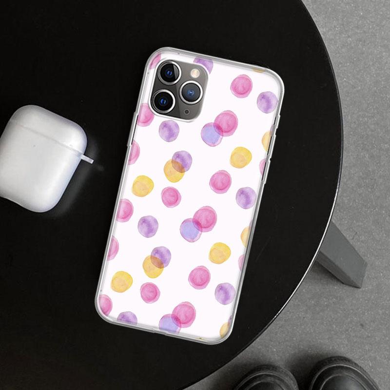 

Polka Dots Art Phone Case Cover for iPhone 11 12 13 Mini 14 15 Plus 16 Pro Max 17 Air 7 8 + SE Art Customized Fundas 11 12 13 Mi iPhone 15 Plus