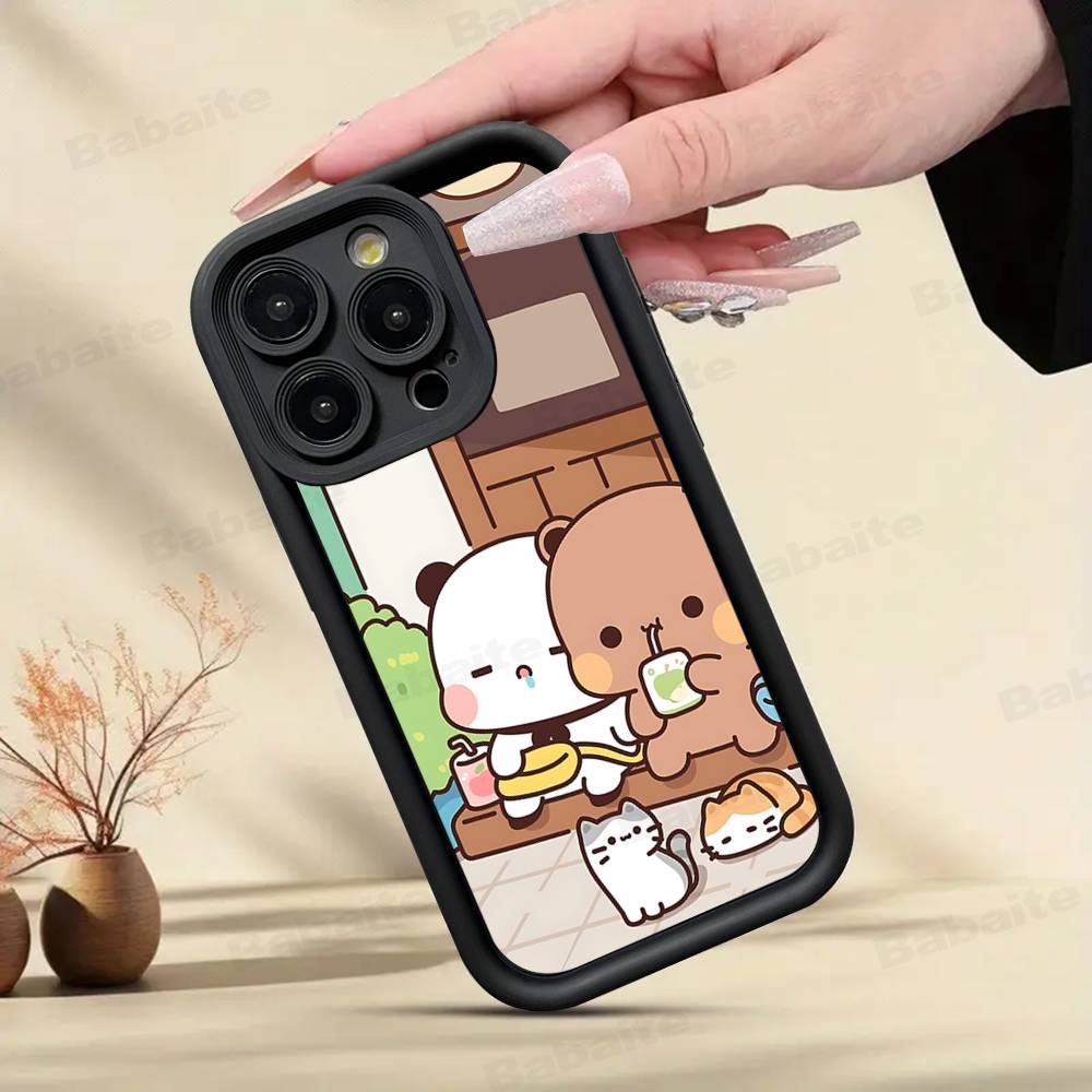 Cute Bubu Dudu Phone Case For IPhone 17 16 15 14 13 12 11 Pro Max Plus Black Full Coverage TPU