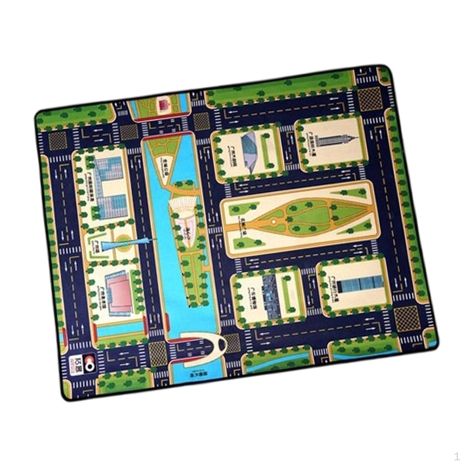 

Boys Room Floor Mat with Car Track Design 55x43 inch Non Slip Style D