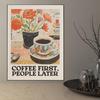Retro Kaffee-Blumenprint: Wandkunst für Küche, Wohnzimmer, Schlafzimmer, Flur, Esszimmer