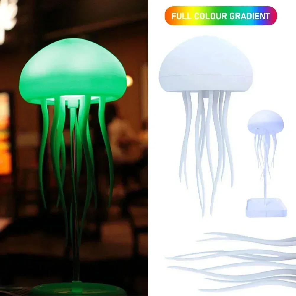 Jellyfish Light Voice Control Atmosphere Night Lights Type-C Charging Bedside Lamp Flexible Tentacles for Holiday Children Gifts