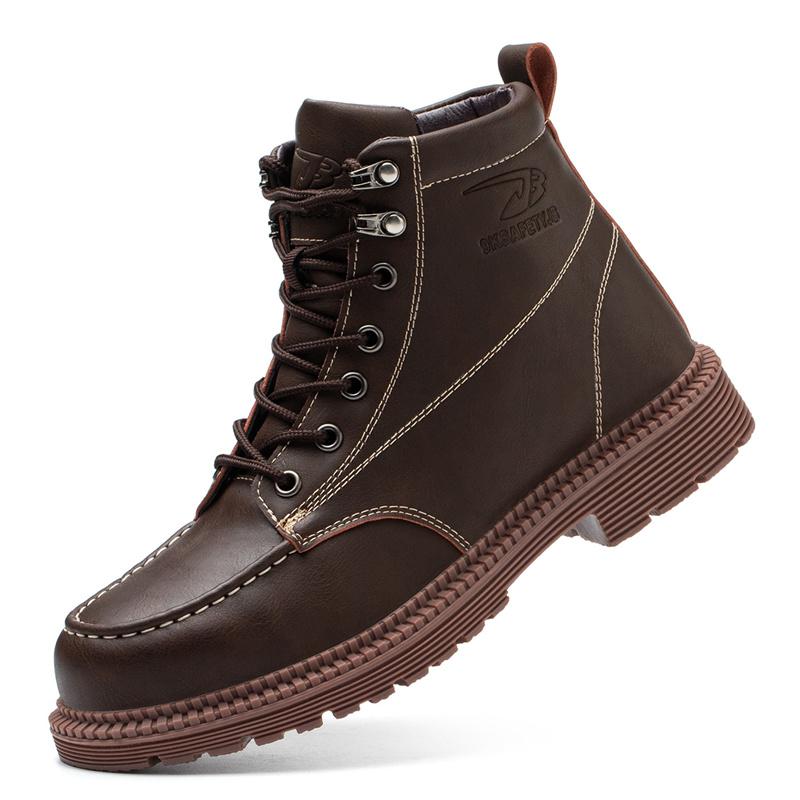 Nejnovější voděodolné pánské kožené boty ocelová tužinka bezpečnostní pracovní obuv proti rozbití nezničitelná konstrukce svářečské boty