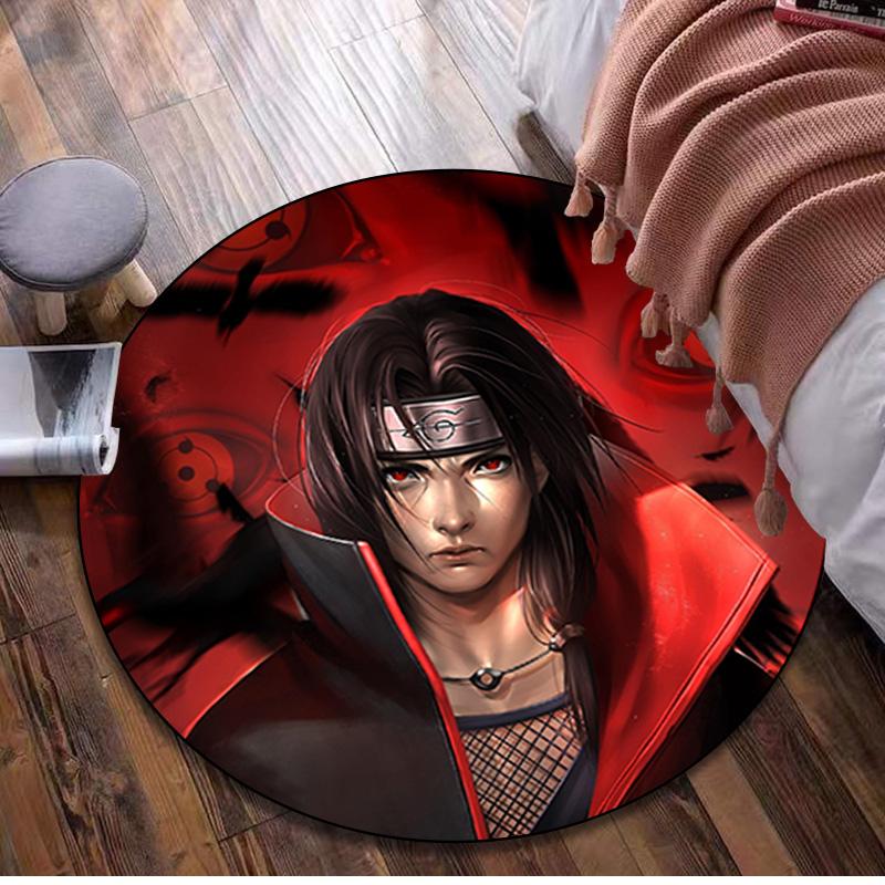 

1Pc Uchiha Itachi Circular Print Rug - home decoration Carpet For Living Room Bedroom Flooring Computer Chair Area Rug 80x80cm( 31x31in)