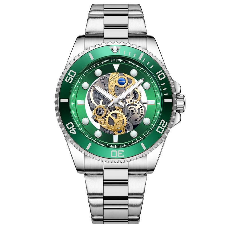 BINBOND Men s Waterproof Hollow Design Quartz Watch with Steel Band