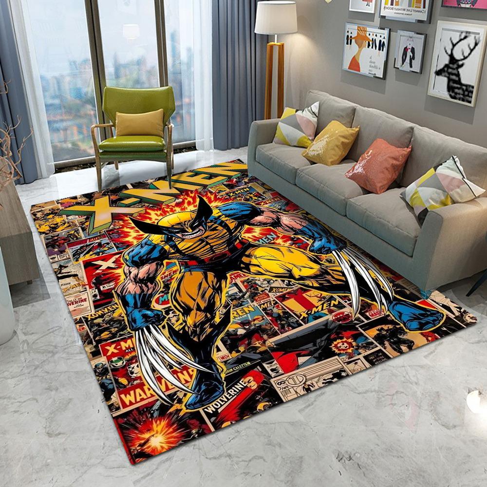 

Ковер Росомаха в мультяшном стиле супергероя Детская комната Комната подростка Гостиная Мягкий Нескользящий Моющийся Большой Напольный коврик Домашний декор 120X160CM