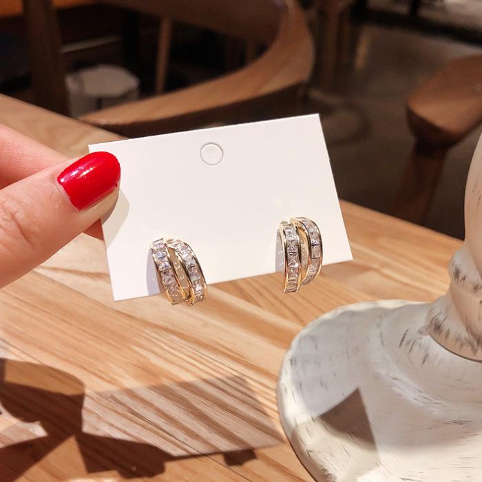 Cercei Stud la Modă Mici Rafinați Cercei Cerc Simpli Stil Rece Cercei Francezi High-End