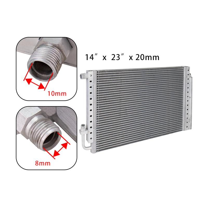 Universal Radiator Aluminum Condenser Parallel Flow With Drier dryer 14''x18''x20mm / 14''x23''x20mm for Truck Excavator Car A/C