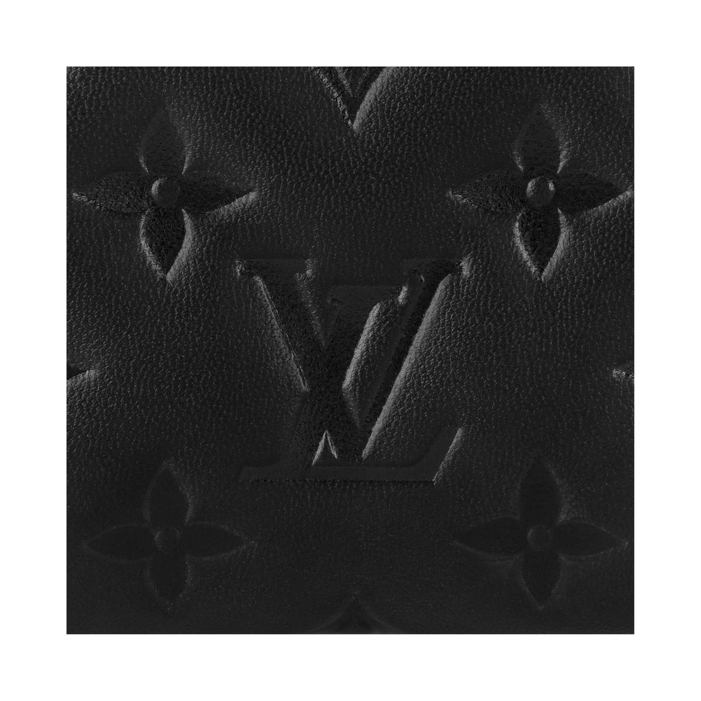 Louis Vuitton Lou Wallet Black Monogram-Embossed Lambskin Women Wallets M81599