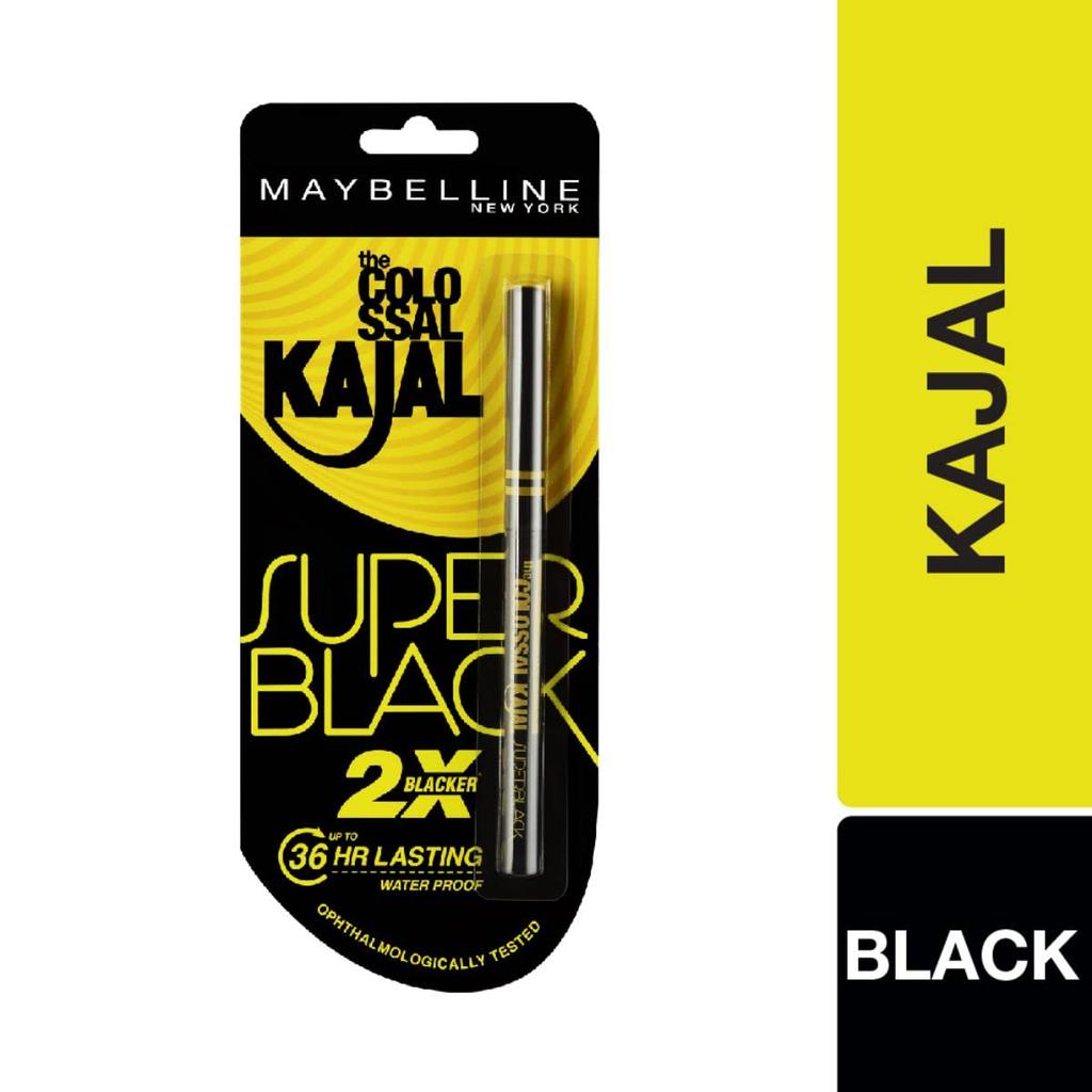 Maybelline New York Colossal Kajal Super Black 0.35g Waterproof Smudge Proof Long Lasting Eye Pencil Intense Color Sharp Definition Eyeliner