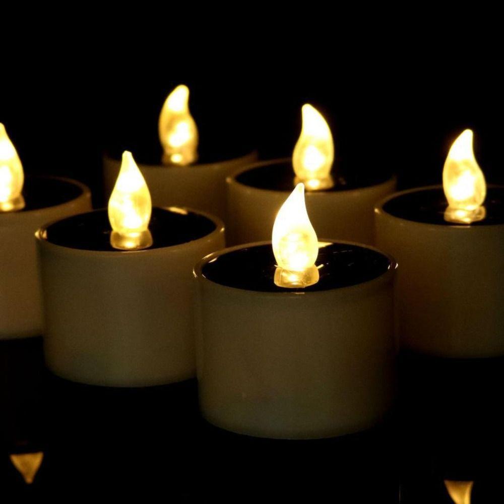 6pcs Simulation Flameless LED Candle  Lamp Waterproof Landscape Candle Lights  Garden Decoration