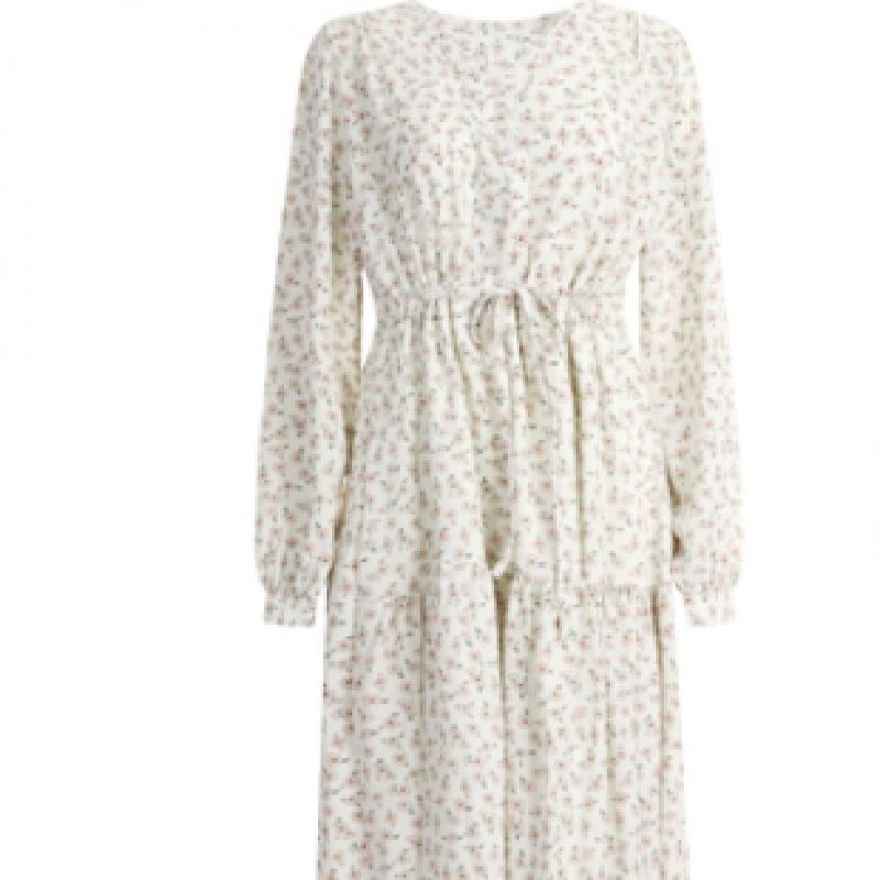 Shop   Women S V Neck waiSt String 2 Layer RUffle Floral dreSS  Sora Th U Wdr   