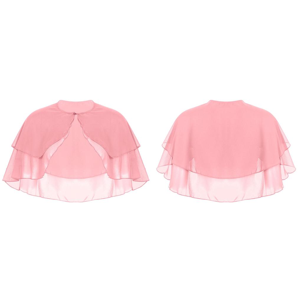 Women Elegant Chiffon Cover Up Shawl Cape Bolero Ruffle Wraps Accessory Party Wedding Jackets