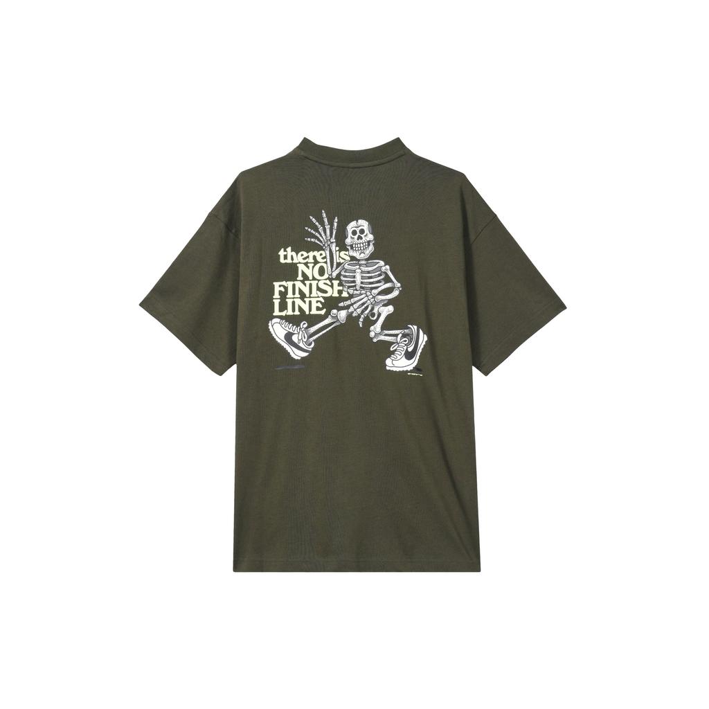 Nike Glow-In-The-Dark Graphic Print Crew Neck T-Shirt Unisex Tops Grass-Green DX5842-355