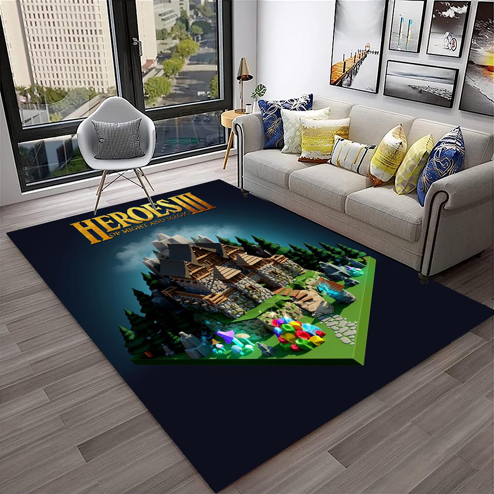 Retro Game Heroes of Might and Magic Carpet Rug for Home Living Room Bedroom Sofa Doormat Decor,kids Area Rug Non-slip Floor Mat