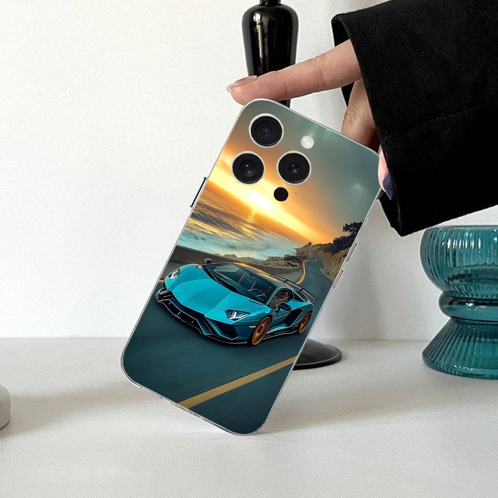 Sporty Cool A-LamborghiniS-H Phone Case For IPhone 16/15/11/13/14 Pro Max Plus/X/Xr/Xs Max/Se2020/12mini Transparent Clear Cove
