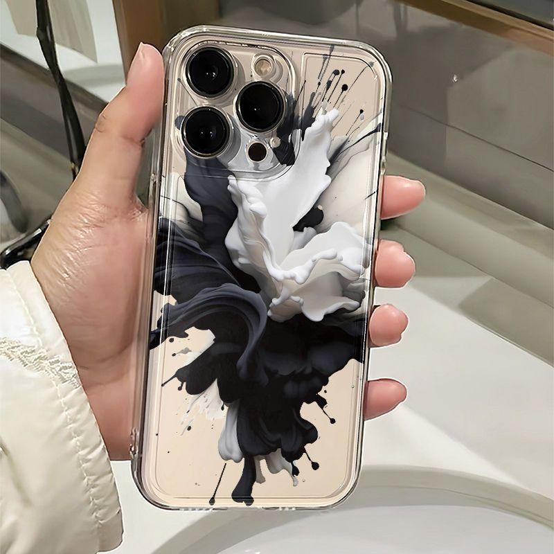 Applicable To Apple 11plus Mobile Phone Protective Case iPhone11promax New All-inclusive 11pro Black and White Ink